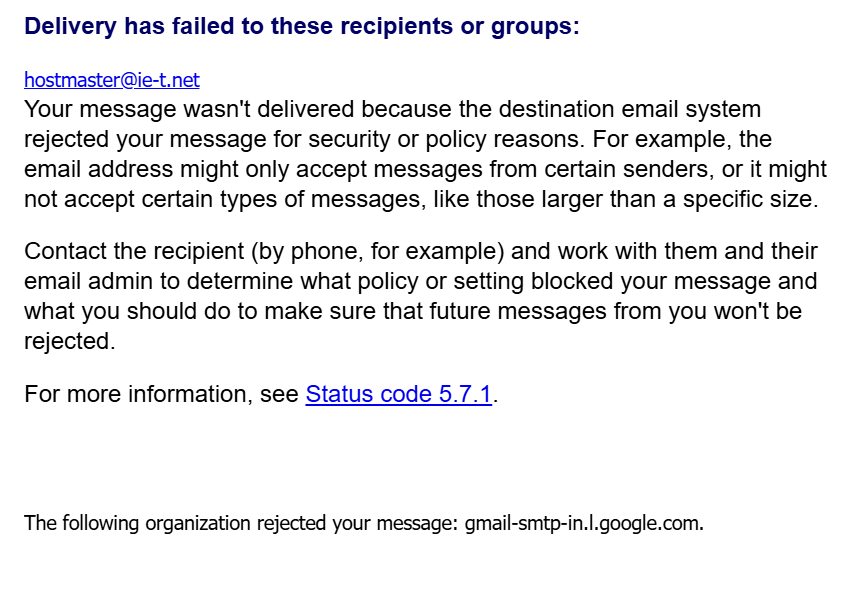 emailのrejectについて